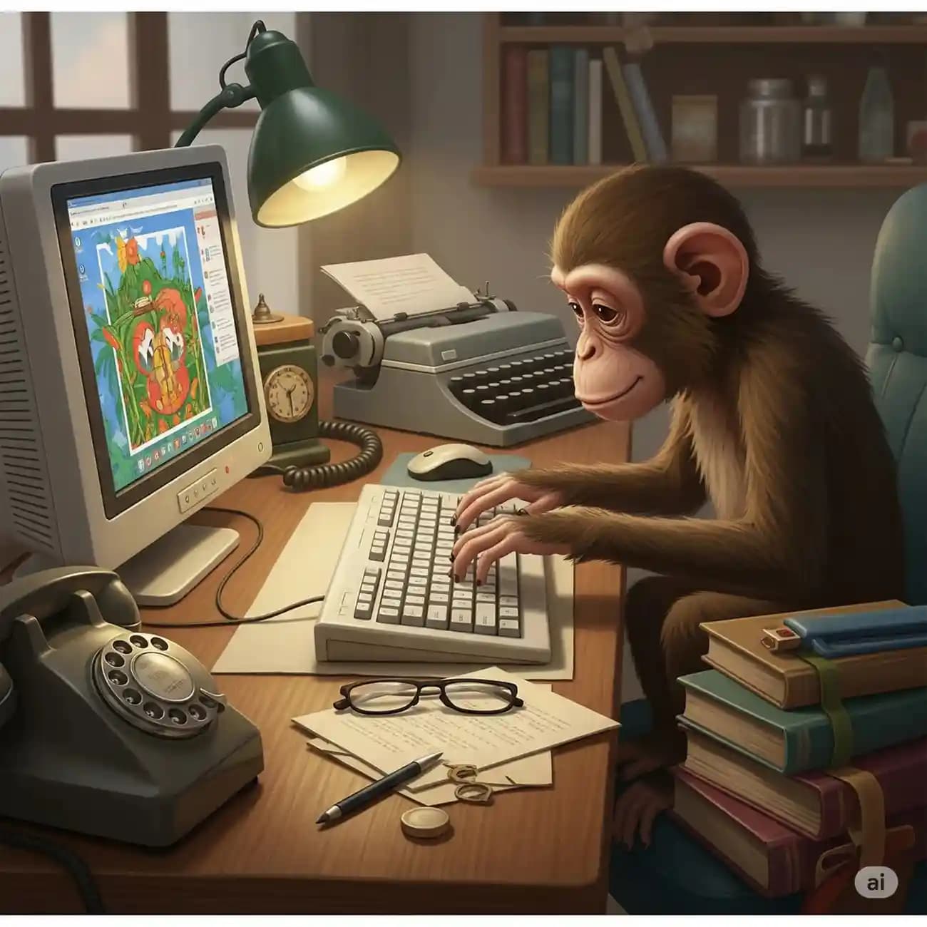 typing monkey image