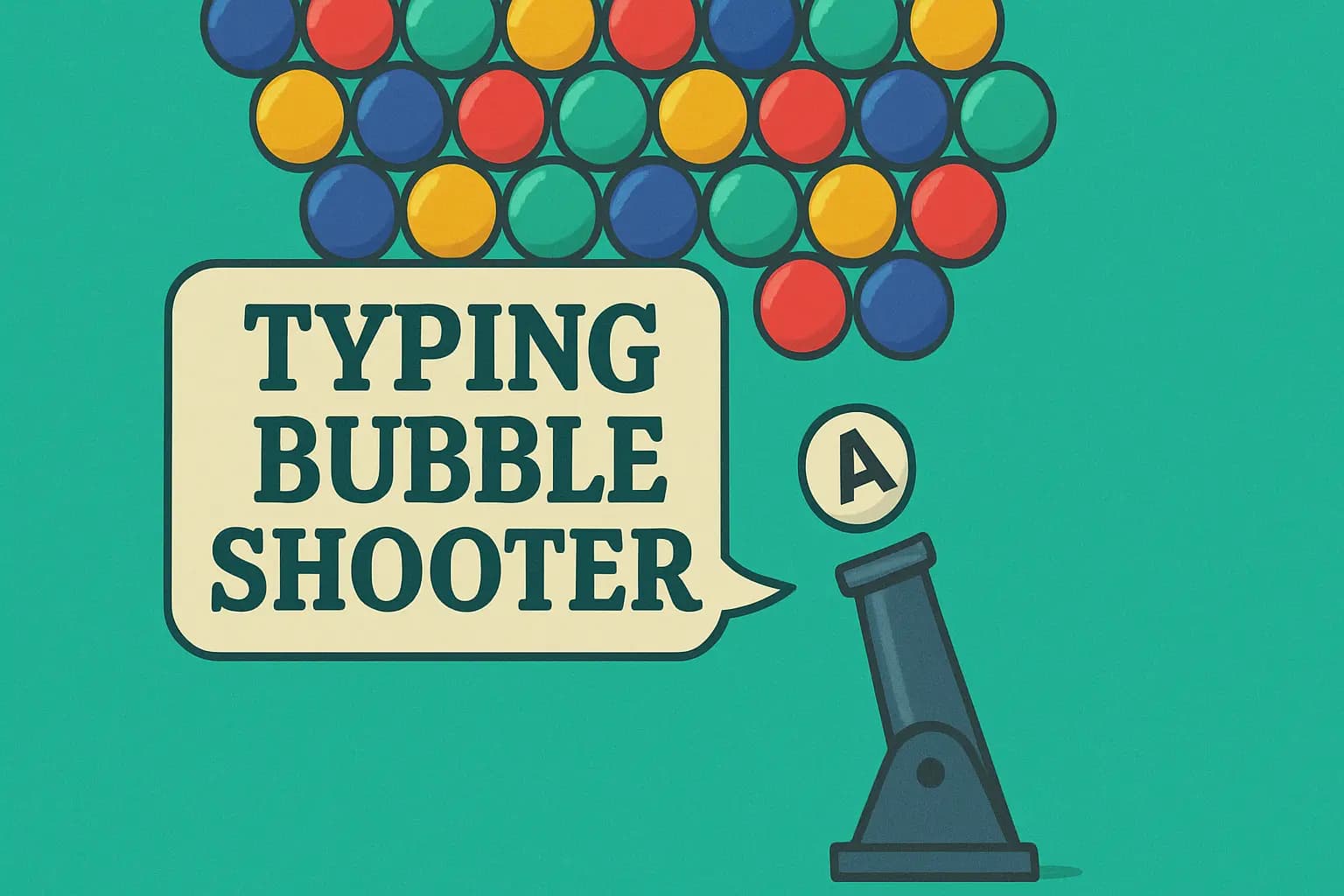 Typing bubble shooter game